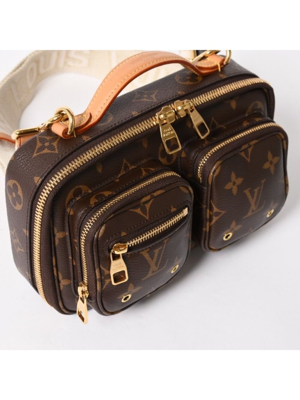 Louis Vuitton Monogram Utility Crossbody Shoulder Bag Brown Gold - Picture 12 of 16
